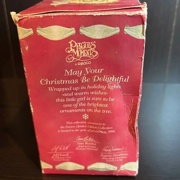 Vtg. Precious Moments Orn.-LE-1999-orig. box-May Your Christmas Be Delightful - Picture 5 of 7